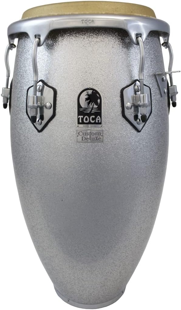Toca Custom Deluxe Fiberglass Conga - Silver Sparkle