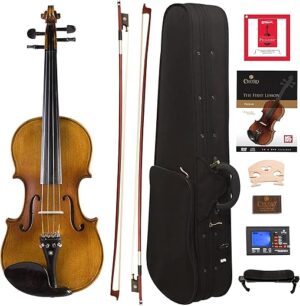 Cecilio CVN-500 Ebony Violin with Prelude Strings