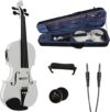 Cecilio CVNAE-White Ebony Acoustic/Electric Violin