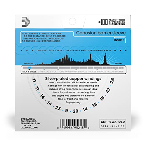 D'Addario Acoustic Guitar Strings, Silk & Steel EJ35 - Image 3