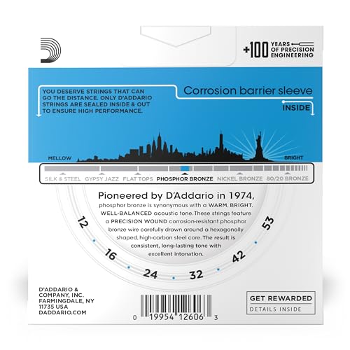 D'Addario Phosphor Bronze Acoustic Guitar Strings EJ16-3D - Image 2
