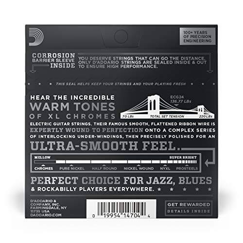 D'Addario XL Chromes Electric Guitar Strings - ECG24 - Image 2