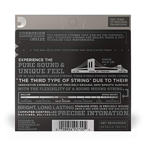 D'Addario XL Half Rounds Electric Guitar Strings - EHR310 - Image 3