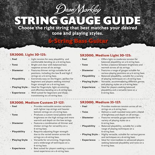 Dean Markley SR2000 Stainless Steel Bass Guitar Strings 6 String Set - Image 4