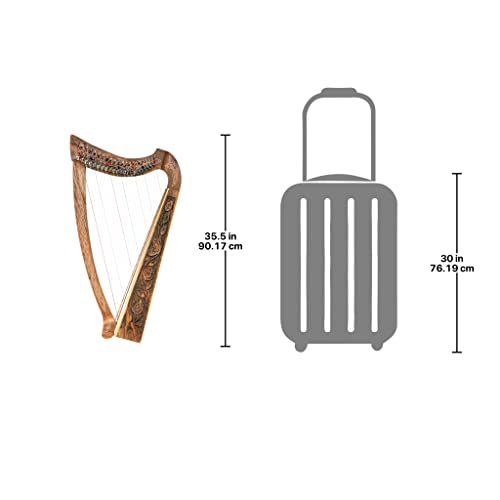 Design Toscano Celtic Knot Walnut Heather Harp, 35 Inch - Image 2