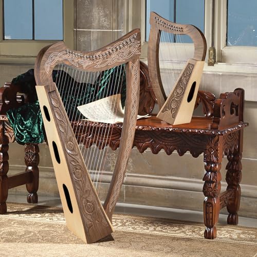 Design Toscano Celtic Knot Walnut Tara Harp, 20 Inch - Image 2