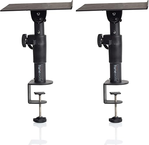 Gator Frameworks Desktop Clamp-On Monitor Stand Set (GFWSPKSTMNDSKCMP)