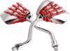 Heart Horse Distinctive Skull Skeleton Hand Rearview Mirror (Red)
