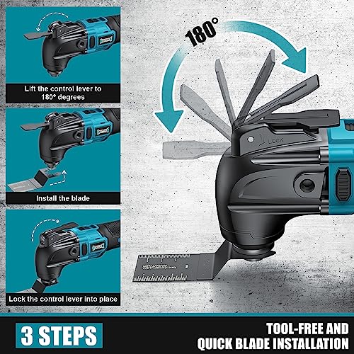 DIYtoolifz Cordless Oscillating Tool, 6 Variable Speed - Image 4