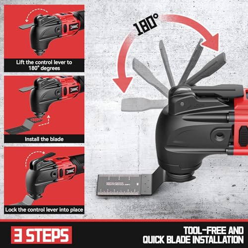 DIYtoolifz Cordless Oscillating Tool Kit, 6 Speed - Image 3