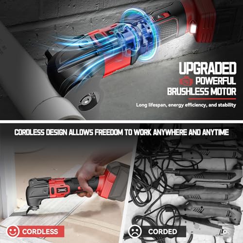 DIYtoolifz Cordless Oscillating Tool Kit, 6 Speed - Image 2
