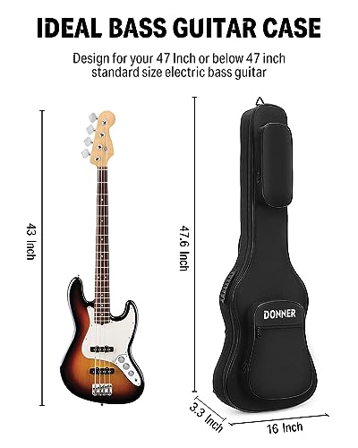 Donner 47 Inch Bass Guitar Gig Bag - Image 2
