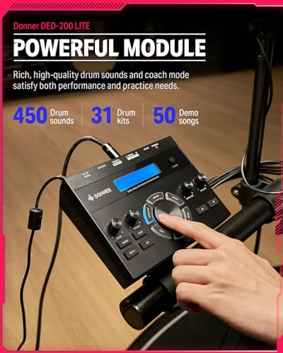 Donner DED-200 LITE Electronic Drum Kit - Image 3
