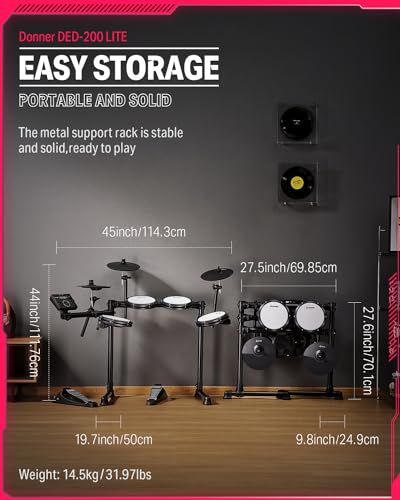 Donner DED-200 LITE Electronic Drum Kit - Image 5