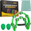 GLORY ESTD. 1962 Double Row Half Moon Tambourine, Green