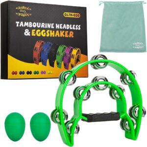 GLORY ESTD. 1962 Double Row Half Moon Tambourine, Green