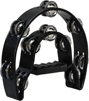 Bealuffe Double Row Handheld Tambourine Black