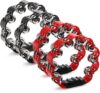 Okllen Double Row Handheld Tambourine, Red & Black