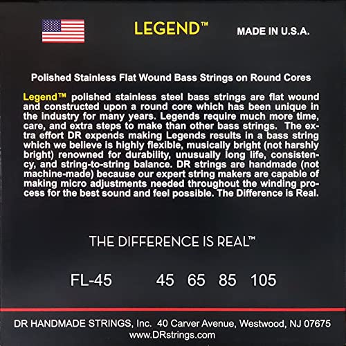 DR Strings Hi-Beam Flats Flatwound Bass Strings 45-105 - Image 3