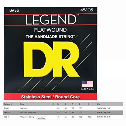DR Strings Hi-Beam Flats Flatwound Bass Strings 45-105 - Image 4
