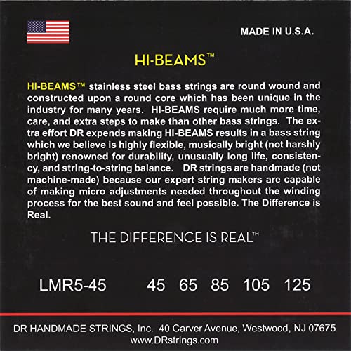 DR Strings Hi-Beams Stainless Steel 5-String Bass Strings - Image 3