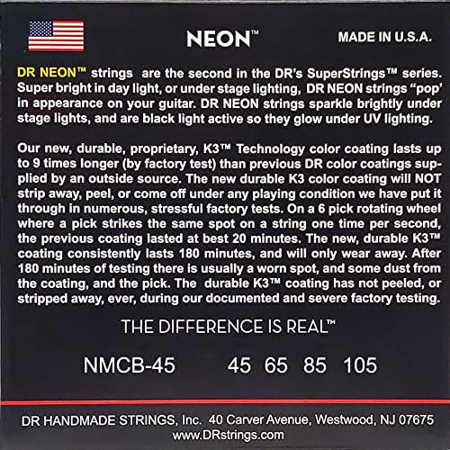 DR Strings Neon Bass Guitar Strings (NMCB-45) - Image 3