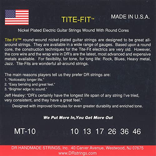 DR Strings Tite Fit Electric Round Core Strings 10-46 - Image 4