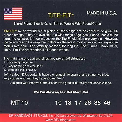 DR Strings Tite Fit Electric Round Core Strings 10-46 - Image 2