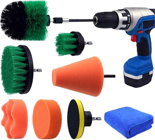 POLIWELL Drill Brush Scrubber Cleaning Set