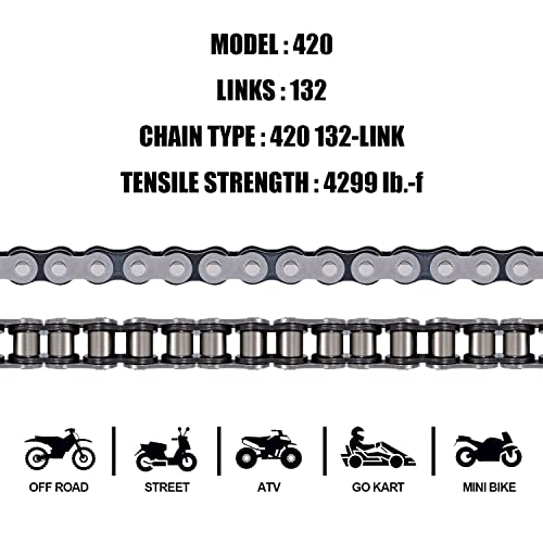 DYCTAHO Motorcycle Chain 132 Links With Breaker - Image 4