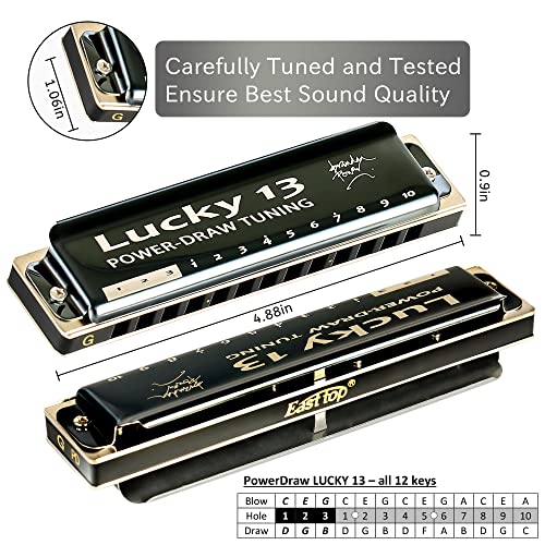 East top Bass Plus Blues Harmonica 13 Holes - Image 4