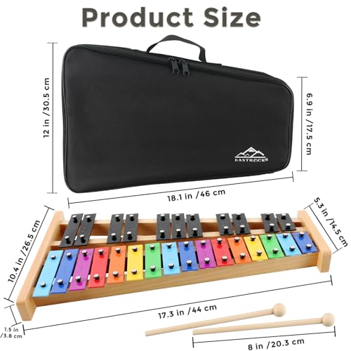 EASTROCK 27 Notes Glockenspiel Xylophone With Beaters - Image 2