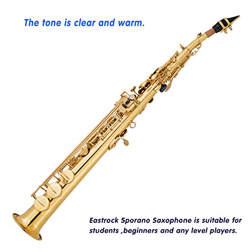EASTROCK Bb Soprano Saxophone Straight Gold Lacquer - Image 5