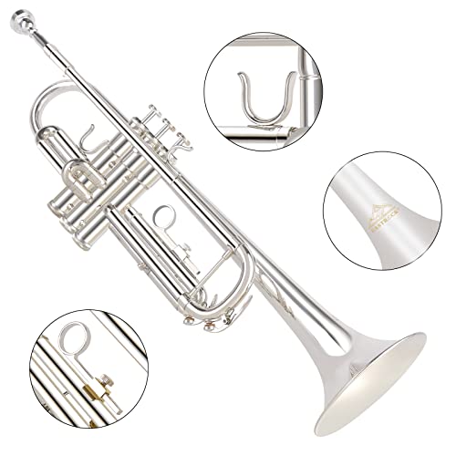 EASTROCK Bb Trumpet Set With Accessories (Silver) - Image 4