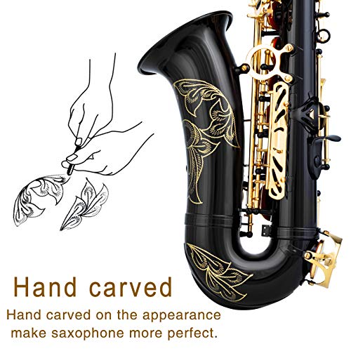 EASTROCK Black/Golden Alto Saxophone E Flat Sax Full Kit - Image 4