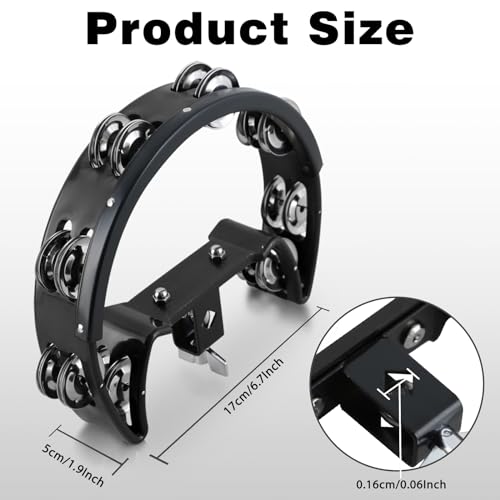 EASTROCK Drum Set Tambourine With Mounting Bolt - Image 2