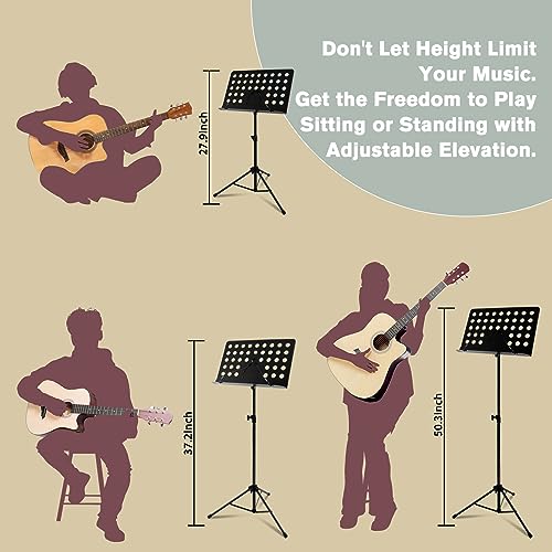 EASTROCK Metal Sheet Music Stand - High Stability Adjustable - Image 4