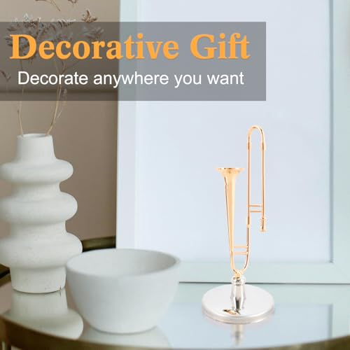 EASTROCK Mini Gold Plated Trombone Ornament - Image 3