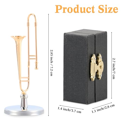 EASTROCK Mini Gold Plated Trombone Ornament - Image 2