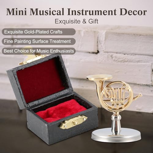 EASTROCK Miniature French Horn Model With Case - Image 3