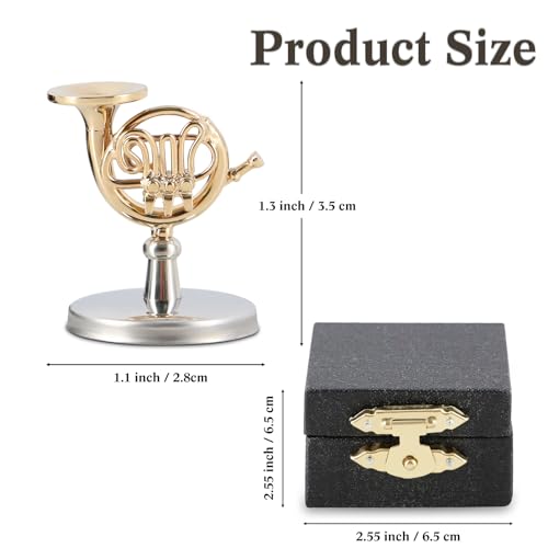 EASTROCK Miniature French Horn Model With Case - Image 2