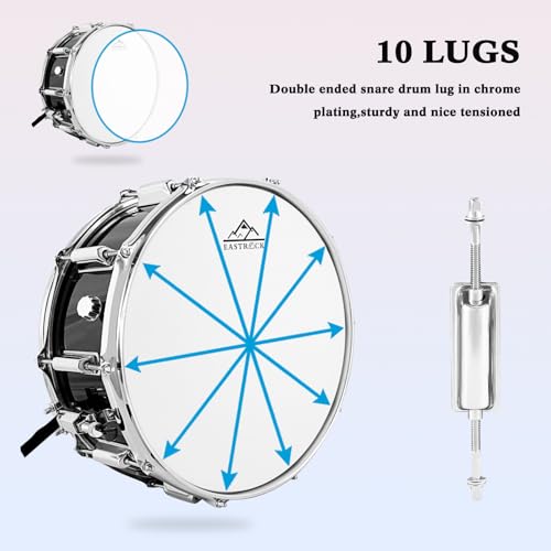EASTROCK Snare Drum 14x5.5" For Beginners - Image 3