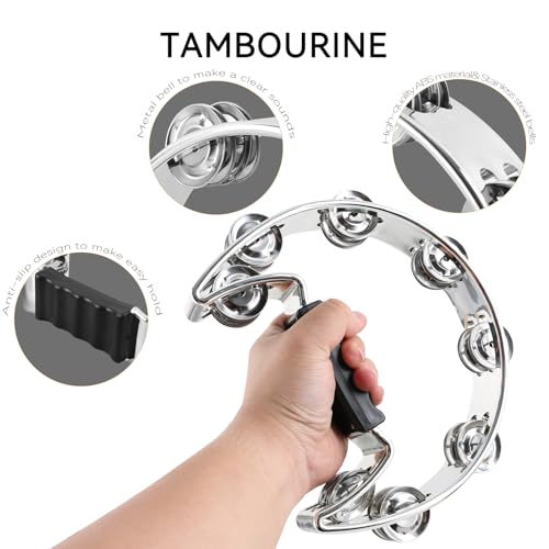 EASTROCK Tambourine Percussion Instrument With Egg Shakers - Image 4