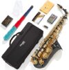 Mendini by Cecilio Eb Alto Saxophone With Accessories – Black & Gold