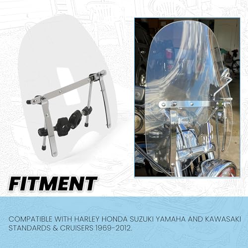 ECOTRIC Clear Windshield Compatible With Cruiser Motorcycles - Image 4