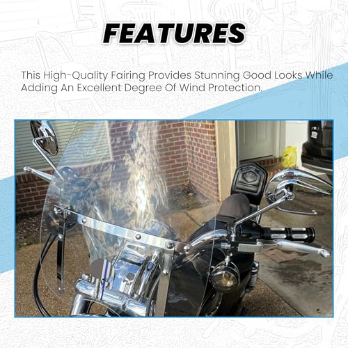 ECOTRIC Clear Windshield Compatible With Cruiser Motorcycles - Image 5