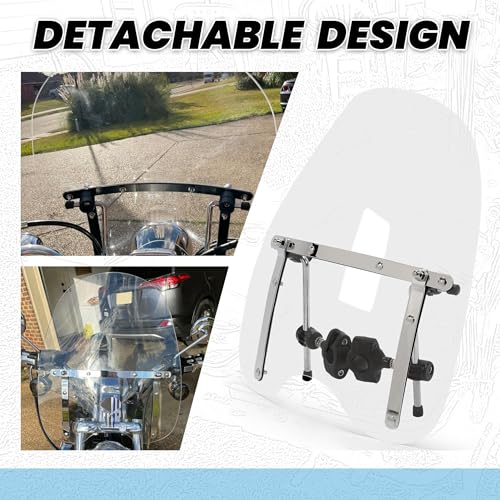 ECOTRIC Clear Windshield Compatible With Cruiser Motorcycles - Image 2