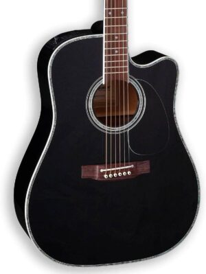 Takamine EF341DX Dreadnought Acoustic-Electric Guitar – Black