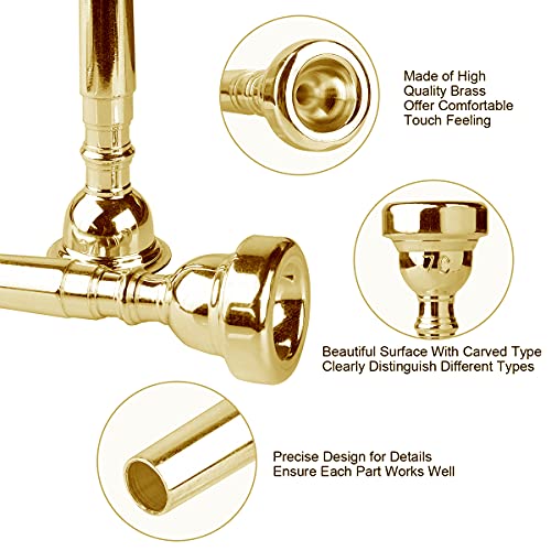 Eison Gold Trumpet Mouthpiece Set With Box - Image 5