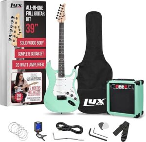 LyxPro Electric Guitar Kit Bundle With Amplifier